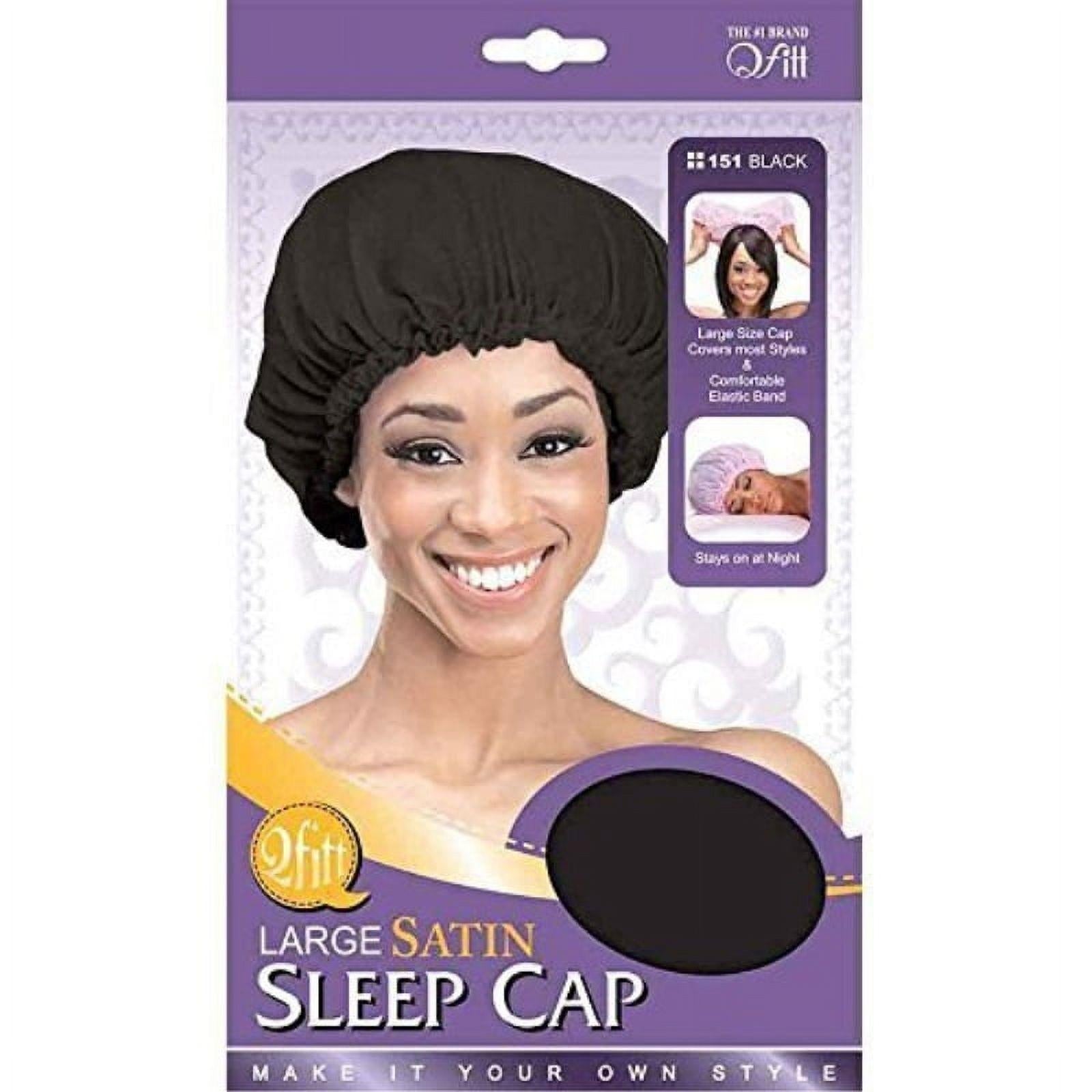 QFitt Â̂€“ Satin Sleep Cap 151 Large Black - VIP Extensions