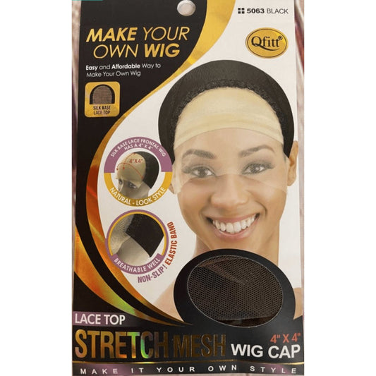 Qfitt Lace Top Stretch Mesh Wig Cap 4" x 4". 5063 - VIP Extensions