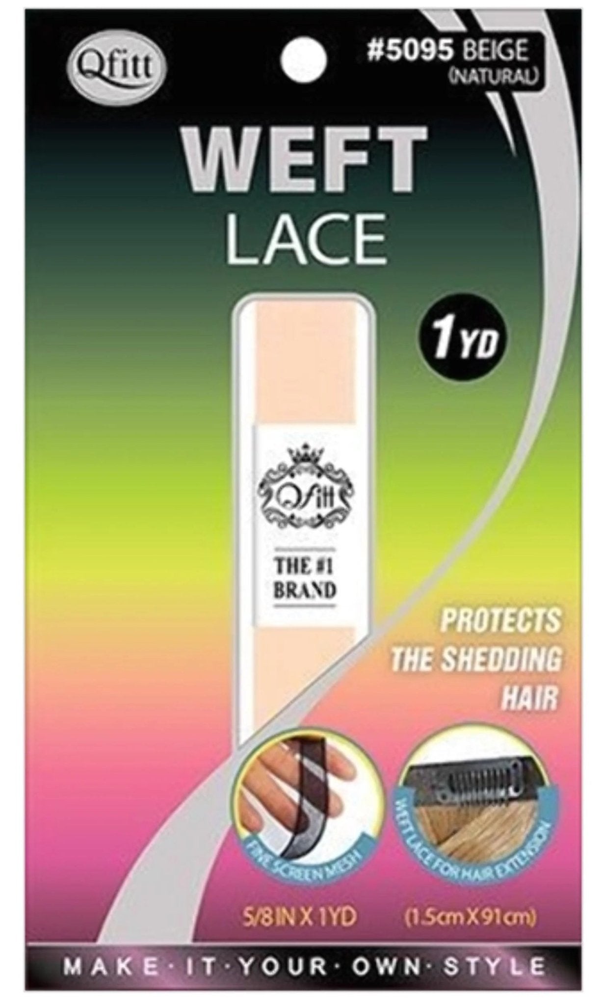 QFitt Weft Lace 1yd. 5095 Beige - VIP Extensions