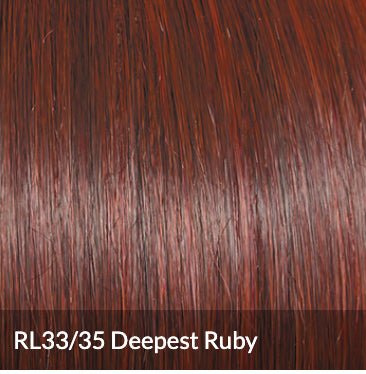Raquel Welch Flash Forward Layered Mid - Length Textured Wig by Hairuwear, Average Cap Size, RL33/35 Deepest Ruby - VIP Extensions