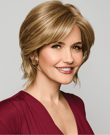 Raquel Welch Main Character Chin - Length Bob Wig for A Polished Sophisticated Look, Average Cap - Ss19/23 SS Biscuit - VIP Extensions