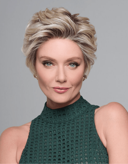 Raquel Welch on The Cover Short Pixie Cut Wig with Texture and Soft Waves, Average Cap Size, RL17/23SS Iced Latte Macchiato - VIP Extensions