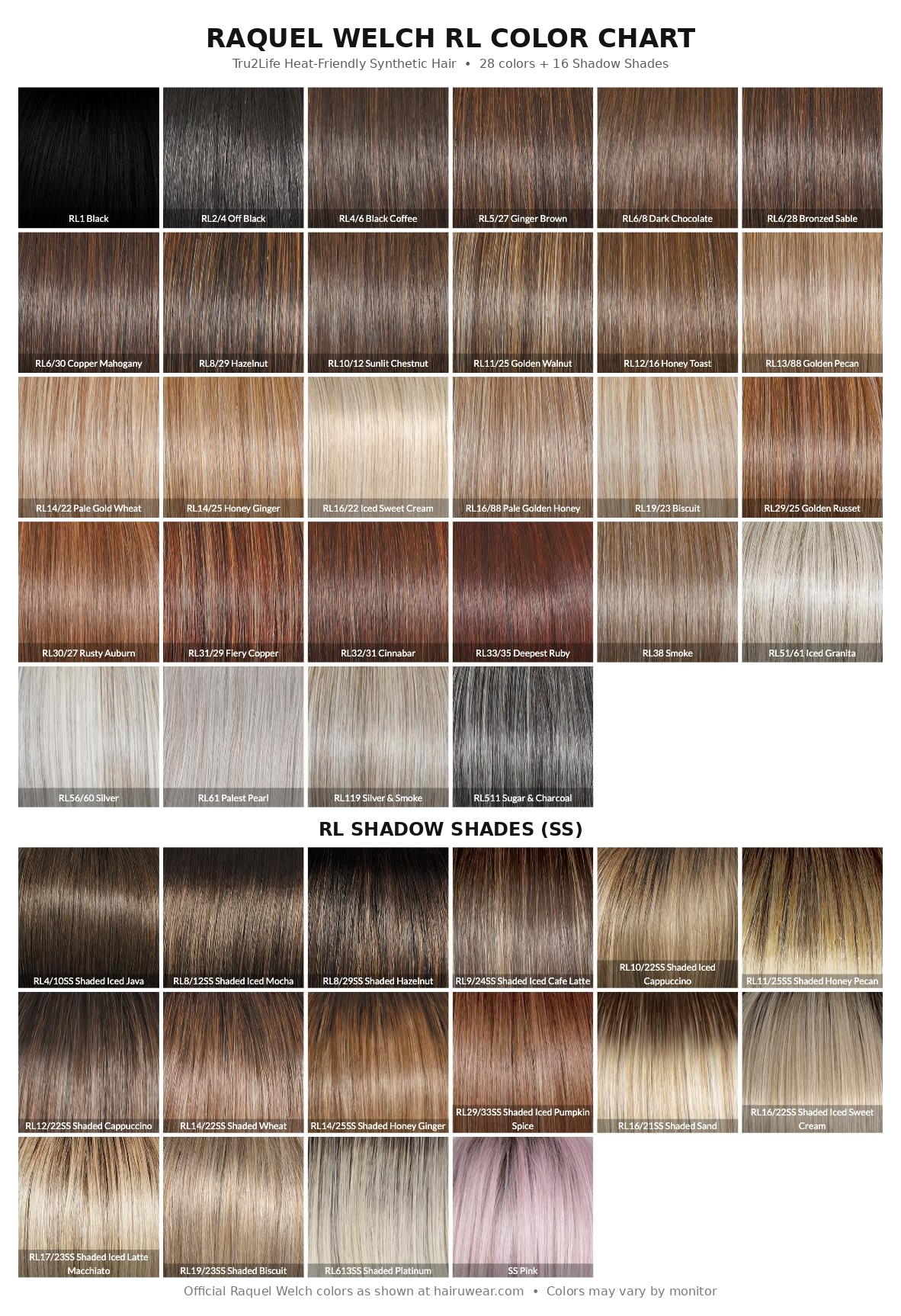 Raquel Welch RL color chart