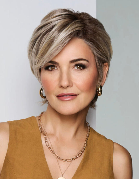 Raquel Welch Sheer Luxury Collection, Posh Premier Short Boycut Wig with Feather Lite Fiber Luxlite Cap Ll, Average, RL8/29 Hazelnut - VIP Extensions