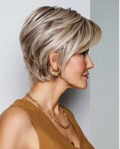 Raquel Welch Sheer Luxury Collection, Posh Premier Short Boycut Wig with Feather Lite Fiber Luxlite Cap Ll, Average, RL8/29 Hazelnut - VIP Extensions