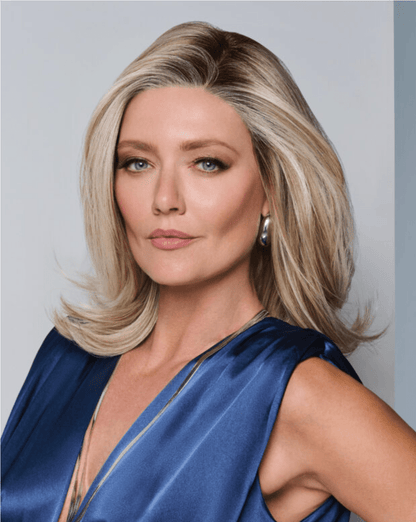 Raquel Welch Sheer Luxury Collection, Showrunner Mid - Length Layered Wig with Feather Lite Fiber Luxlite Cap Ll, Average, RL12/22SS CAPPUCCINO - VIP Extensions