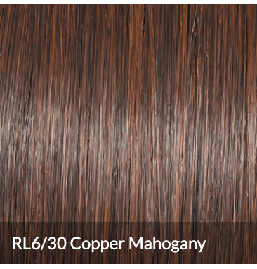 Raquel Welch Sheer Luxury Collection, Showrunner Mid - Length Layered Wig with Feather Lite Fiber Luxlite Cap Ll, Average, RL6/30 Copper Mahogany - VIP Extensions