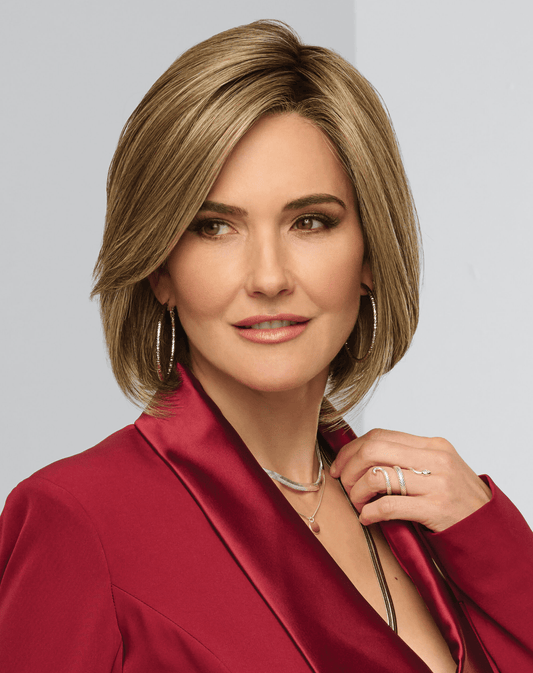 Raquel Welch Straight Up With a Twist Elite Chin Length Tailored Bob Wig by Hairuwear, Average Cap, Ss12/22 SS Cappuccino - VIP Extensions