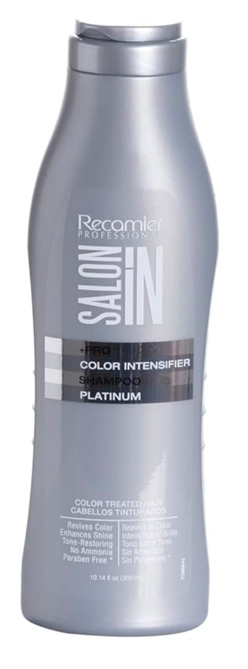 Recamier Color Intensifier Purple Shampoo Colored + Dyed + Bleached Hair Champú Morado Matizador Tonos Rubios 10.1 oz./Fl - VIP Extensions