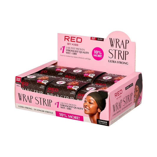 Red by Kiss Wrap Strip, Ultra Strong 2X Longer Stretch, 44 Strips, Black-3.5 - VIP Extensions