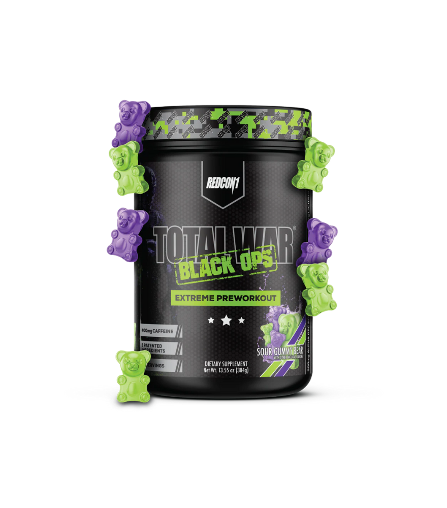 REDCON1 Total War Black Ops pre-workout, Sour Gummy Bear, 20 servings