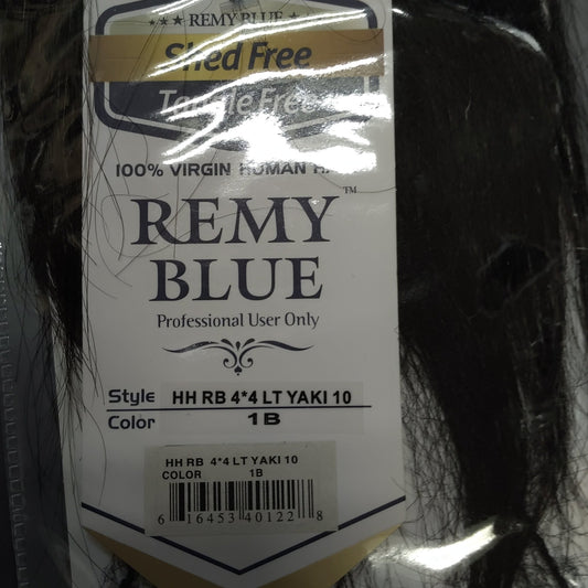 remy blue 4 by 4 yaki 10" closure color 1B - VIP Extensions