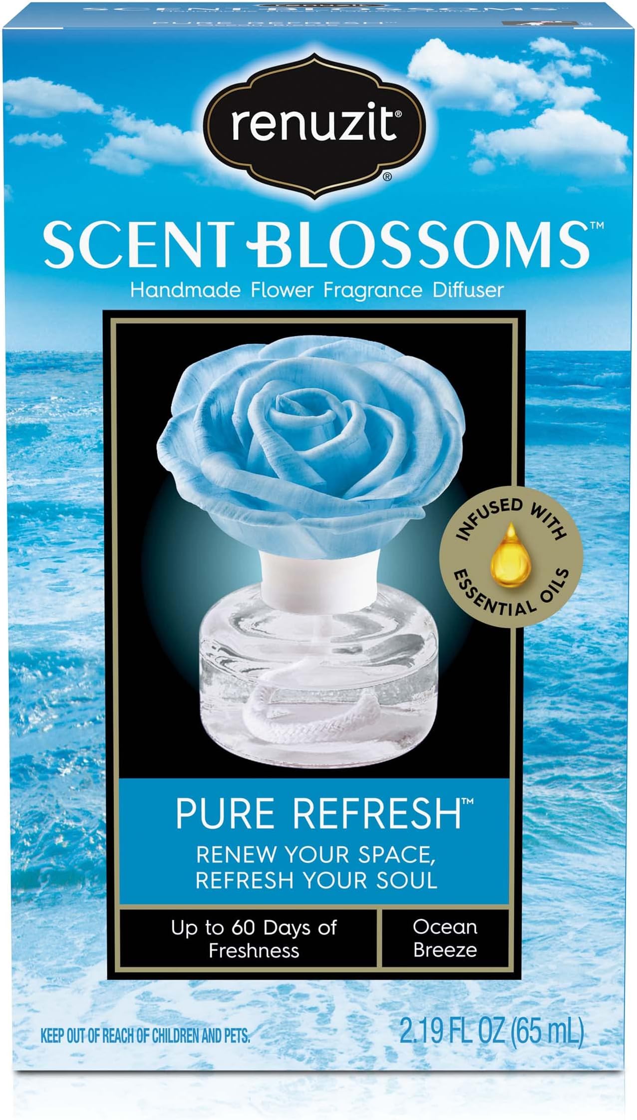 Renuzit Scent Blossoms Pure Refresh fragrance diffuser, 2.19 fl oz