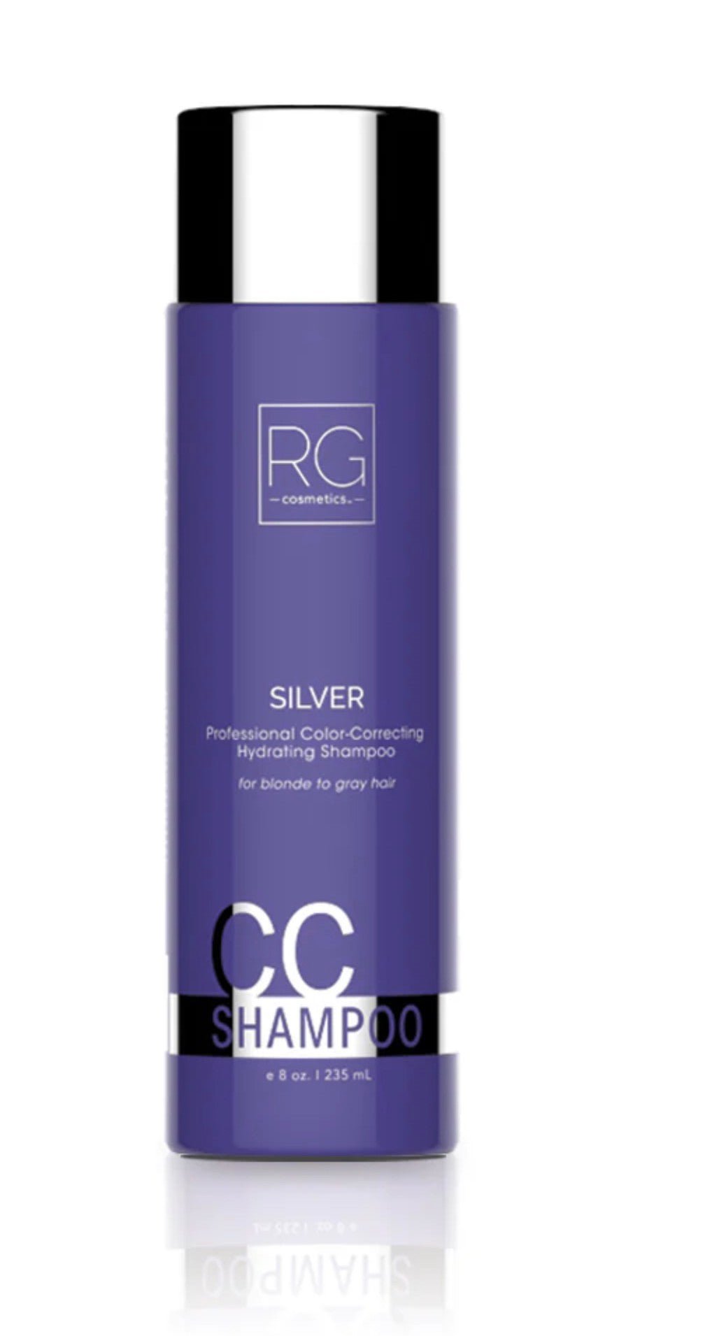RG Cosmetics Silver CC Shampoo Color Correcting Hydrating Blonde Gray Hair 8oz NEW - VIP Extensions