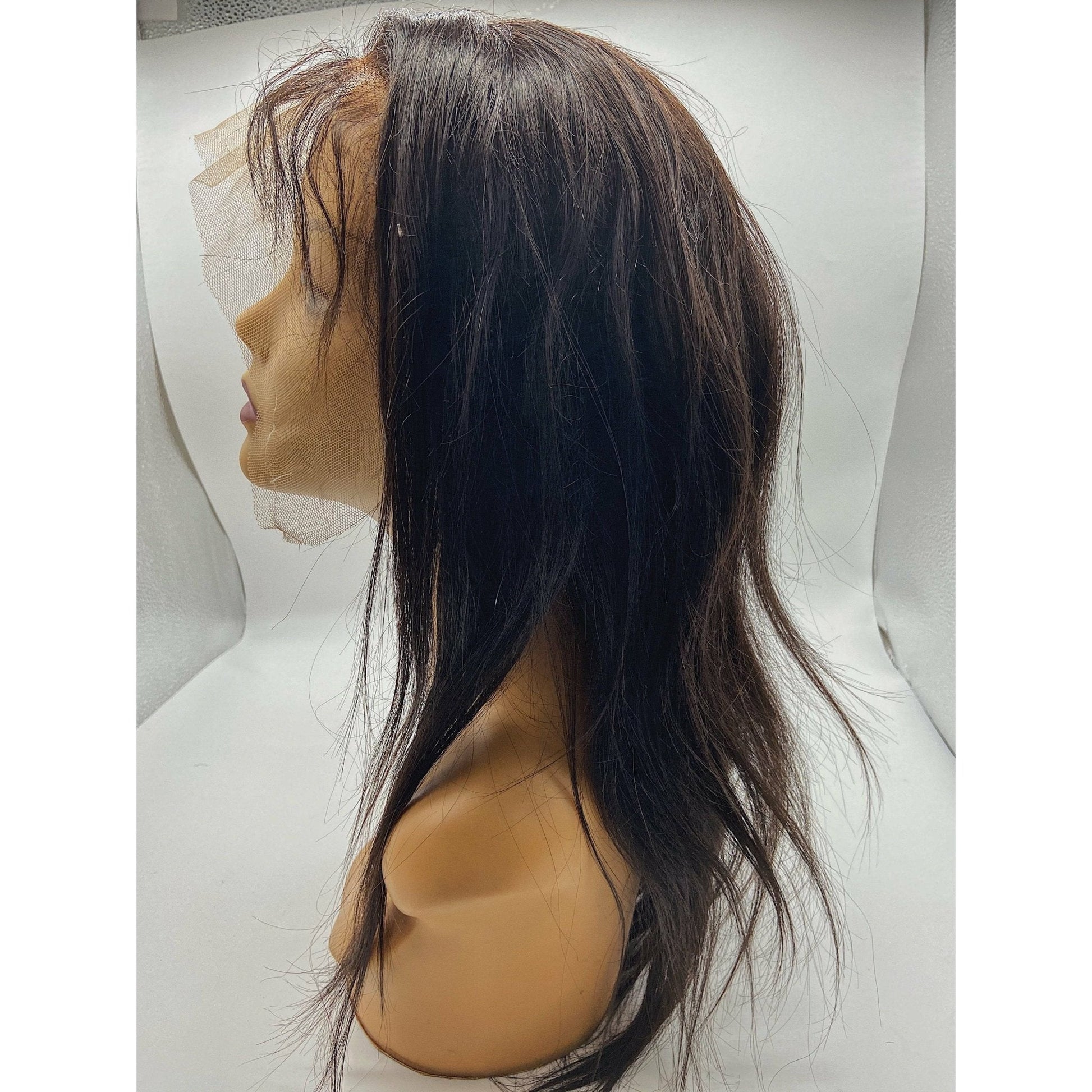 RIO Full Lace Human Hair Wig Straight Natural Black - 16'' - VIP Extensions