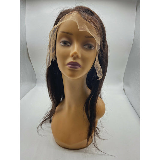 RIO Full Lace Human Hair Wig Straight Natural Black - 16'' - VIP Extensions