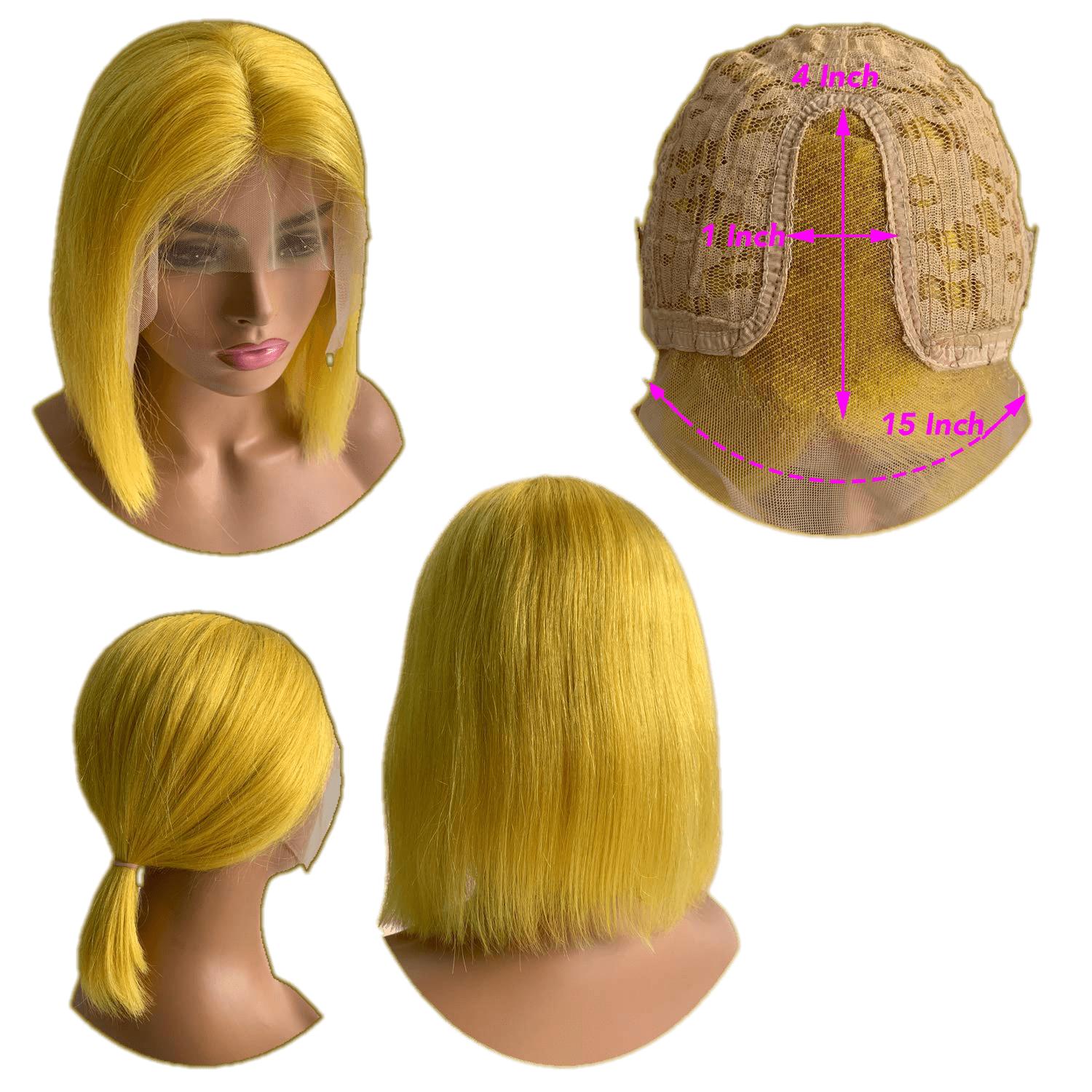 RIO Lace Front U Part Human Hair Bob Wig Straight - VIP Extensions