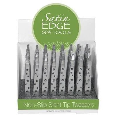 Satin Edge 48 Pc. Non-Slip Slant Tip Tweezer Display DS - VIP Extensions