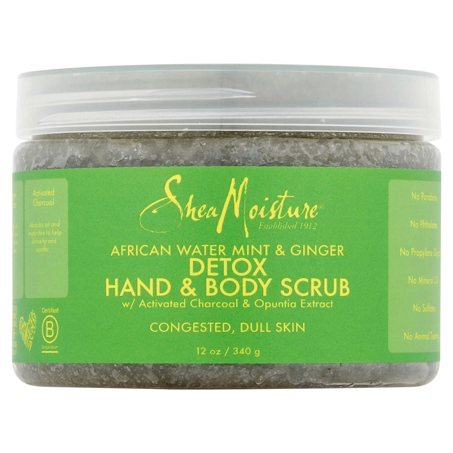 Sheamoisture African Water Mint Ginger Hand+Body Scrub Detox 12 oz - VIP Extensions