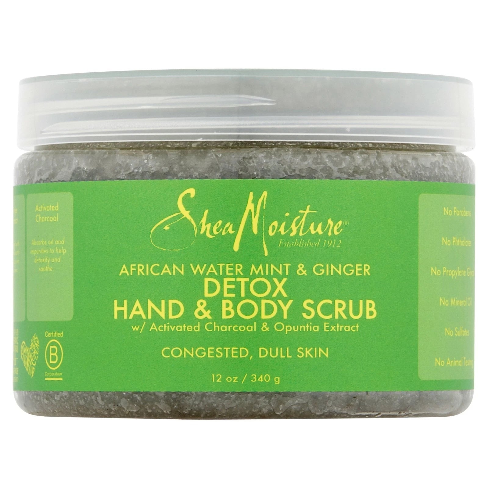 Sheamoisture African Water Mint Ginger Hand+Body Scrub Detox 12 oz - VIP Extensions