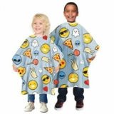 Social Kids Vinyl Shampoo Cape 36 36 Hair Cutting Drape 271 - SK Betty Dain Emoji Alien Ghost Peace Candy Gray - VIP Extensions