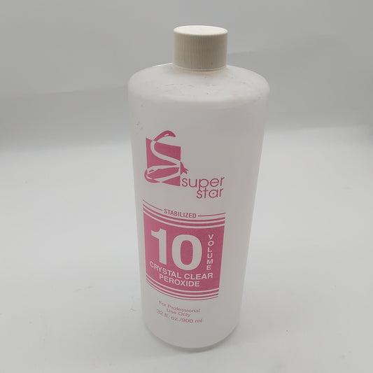 Super Star Crystal Clear Stabilized 10 Volume peroxide 32 fl oz 900 ml - VIP Extensions