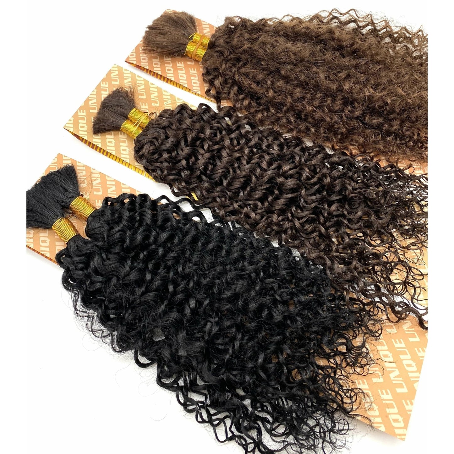 Unique's Human Hair Jerri Curl Bulk 18 Inch - VIP Extensions