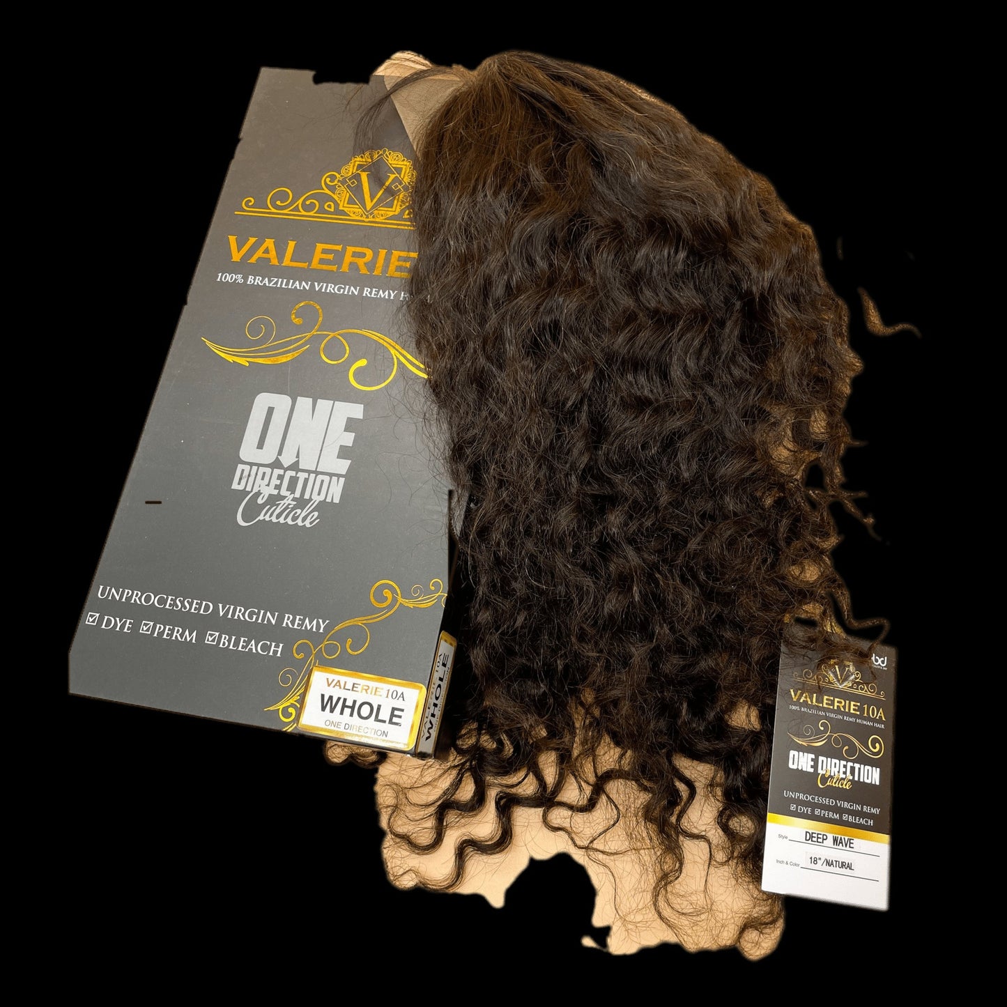 Valerie 10A Full Lace wig 360 One Direction Cuticle Water Wave 18'' - VIP Extensions