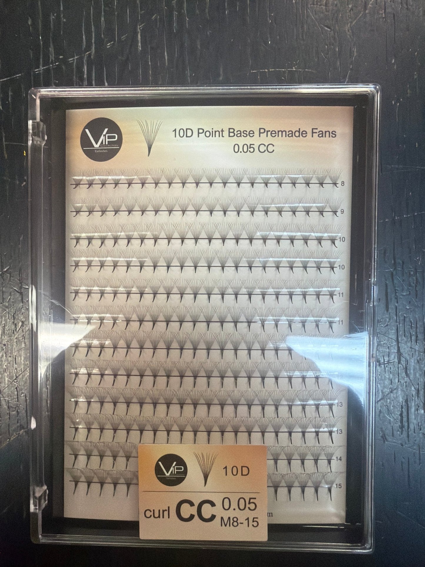 VIP 10D point base premade fans 0.05 12 lines - C Mix, D Mix, CC Mic, DD Mix Large Trays - VIP Extensions