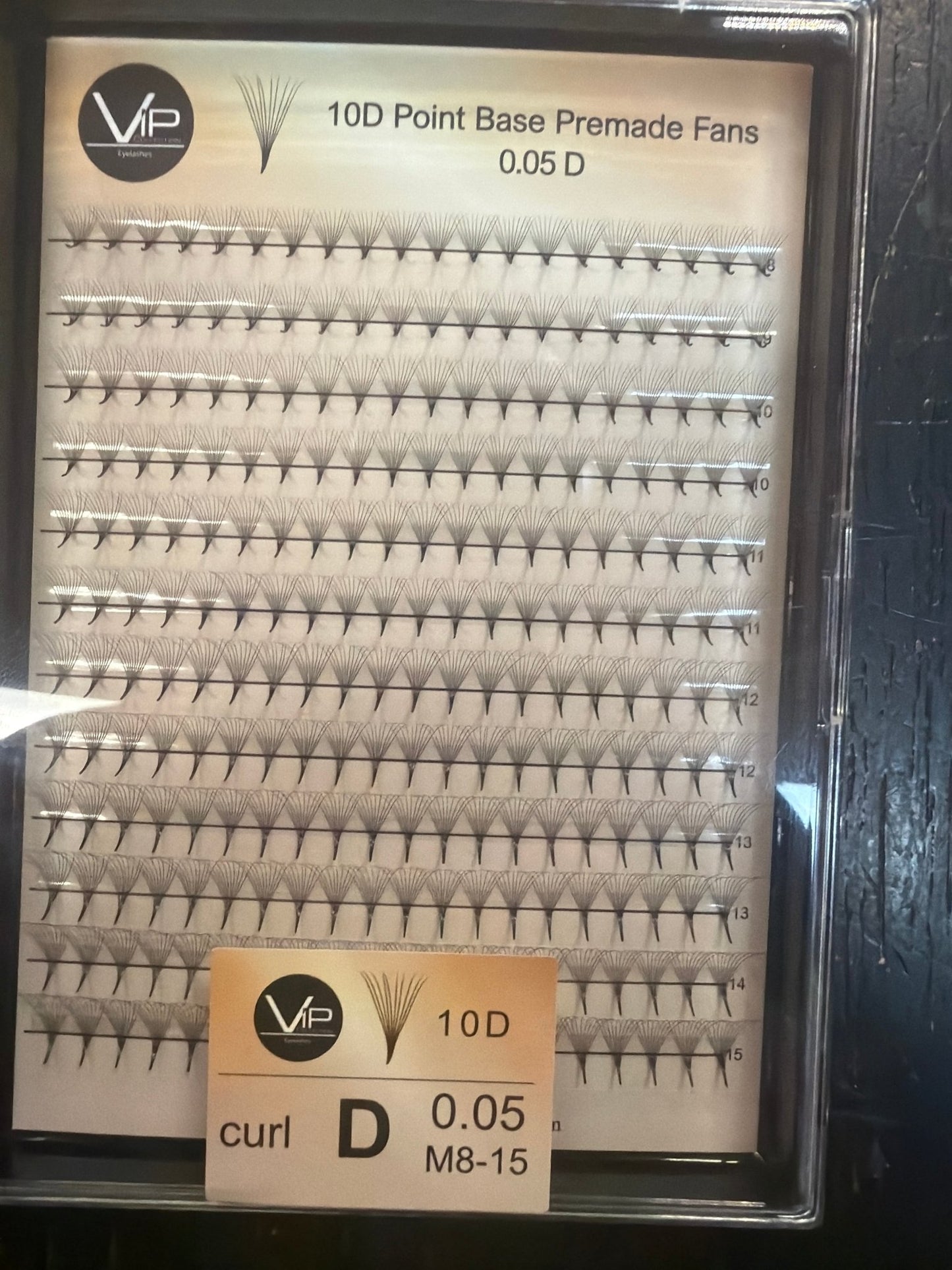VIP 10D point base premade fans 0.05 12 lines - C Mix, D Mix, CC Mic, DD Mix Large Trays - VIP Extensions