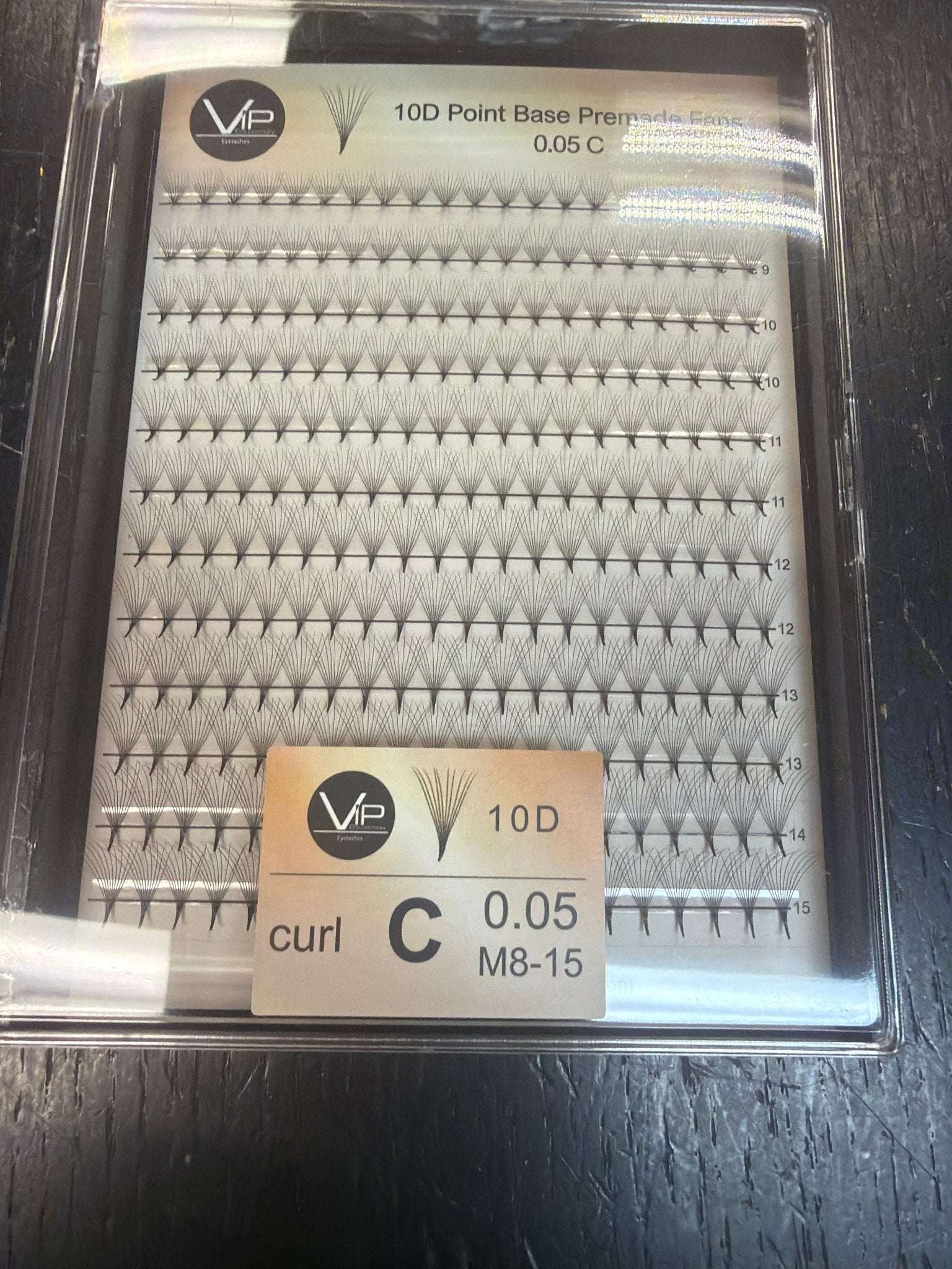 VIP 10D point base premade fans 0.05 12 lines - C Mix, D Mix, CC Mic, DD Mix Large Trays - VIP Extensions