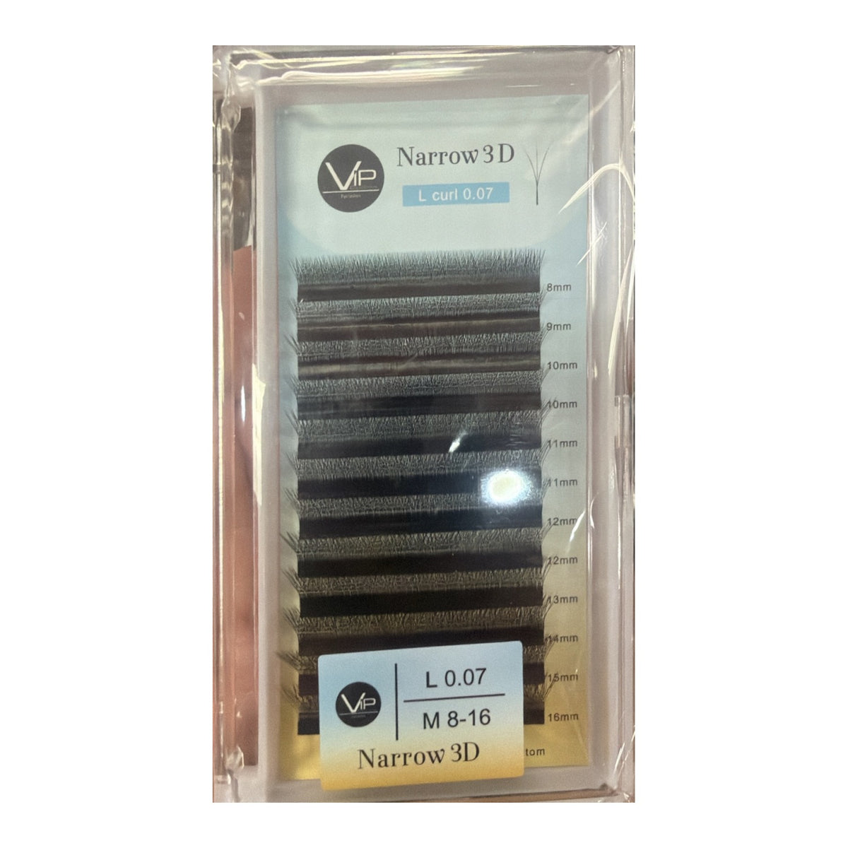 VIP Lashes Narrow 3D L curl 0.07 tray