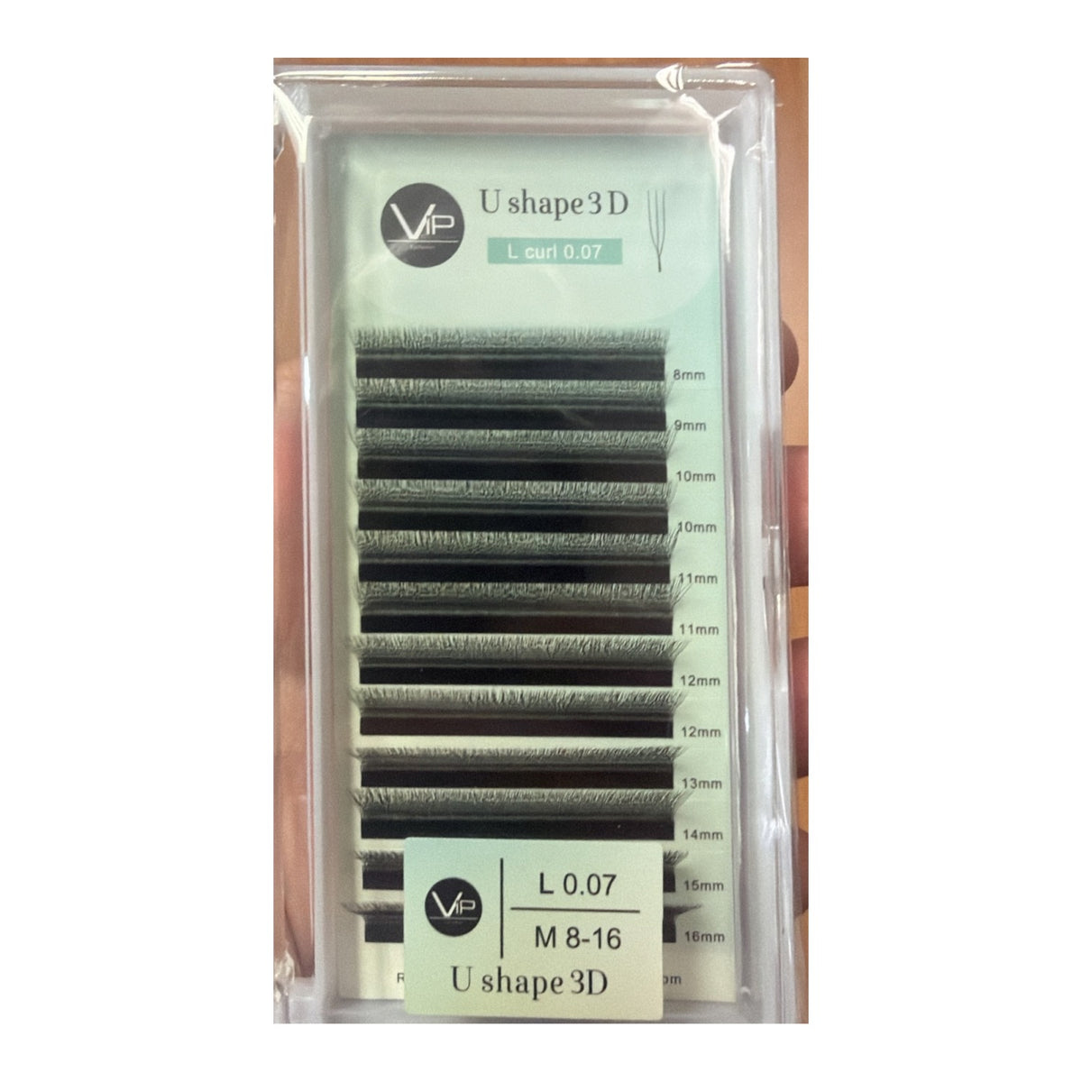 VIP Lashes U Shape 3D L curl 0.07 tray