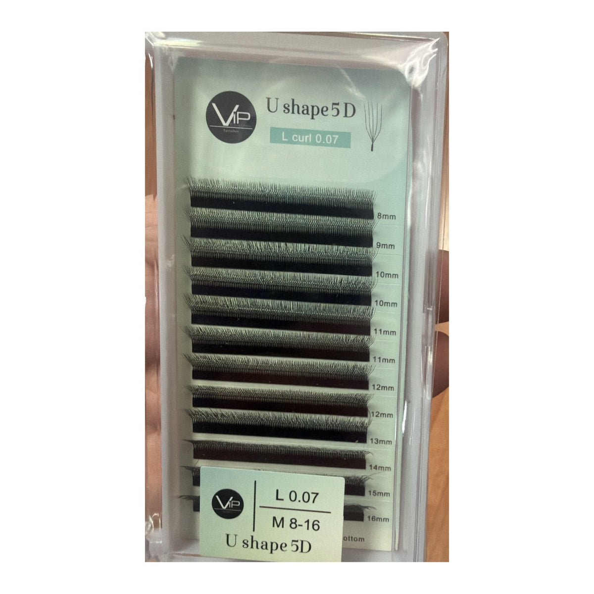 VIP Lashes U Shape 5D L curl 0.07 tray