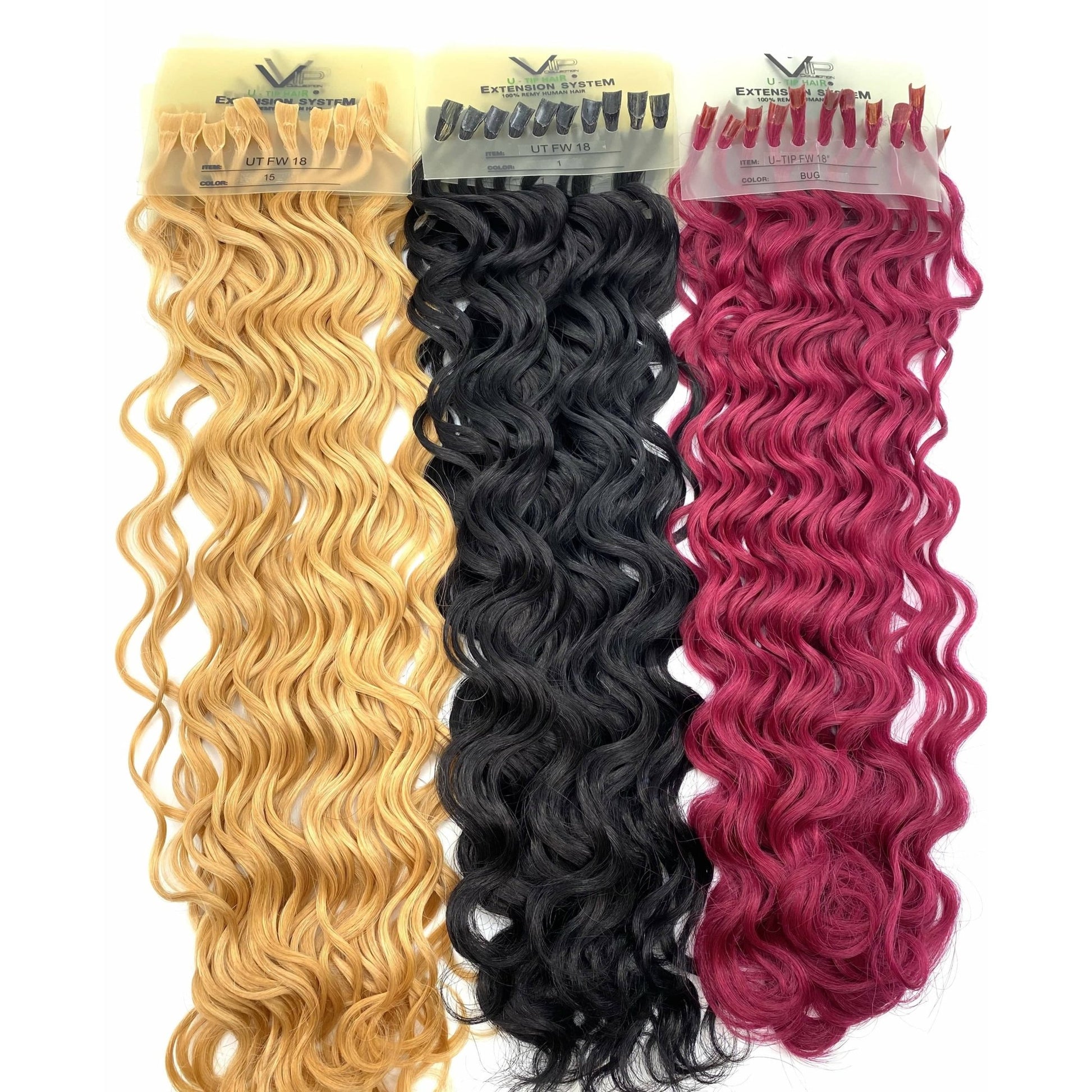 VIP U - Tip System / Curly 18" - VIP Extensions