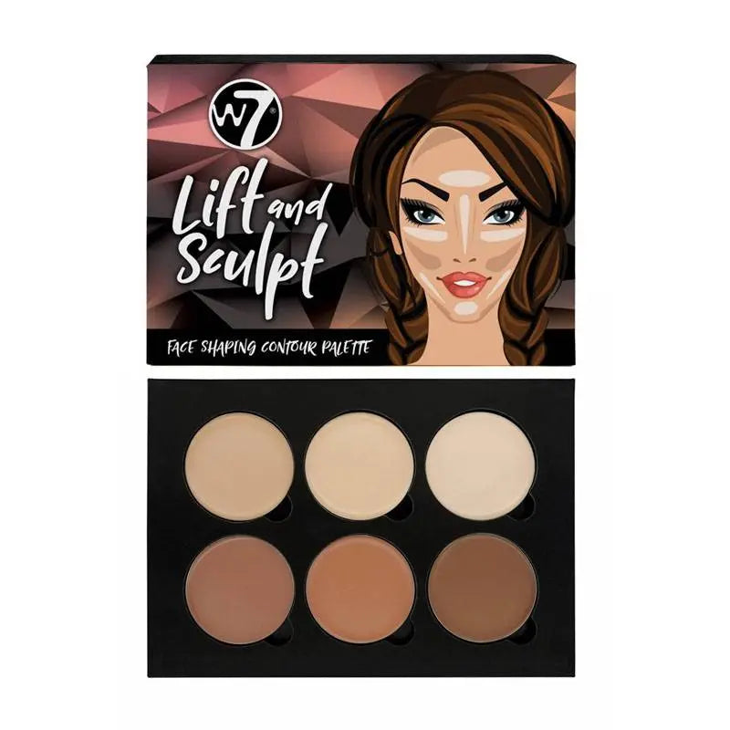 W7 Lift and Sculpt Cream Contour Palette with 6 shades