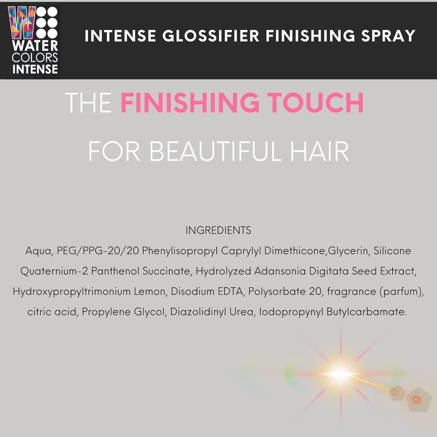 Watercolors Intense Hair Glossifier, Anti Frizz & UV Protector Finishing Spray 4 oz - VIP Extensions