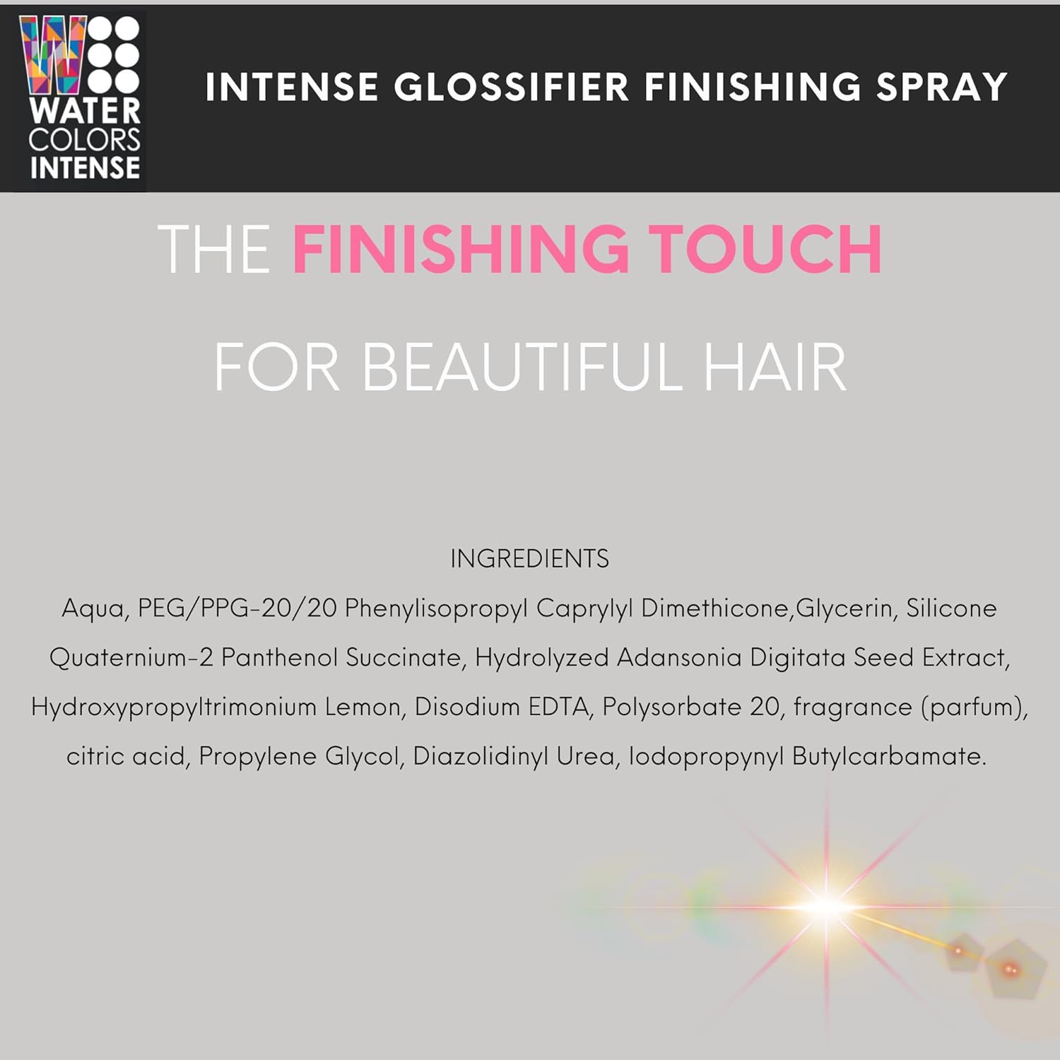 Watercolors Intense Hair Glossifier, Anti Frizz & UV Protector Finishing Spray 4 oz - VIP Extensions