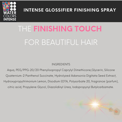 Watercolors Intense Hair Glossifier, Anti Frizz & UV Protector Finishing Spray 4 oz - VIP Extensions