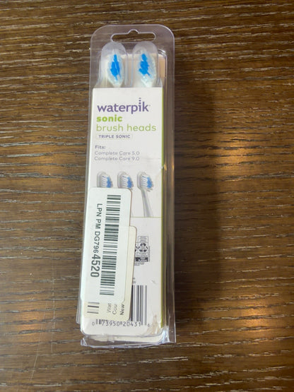 Waterpik Triple Sonic STRB-3WW brush heads 3-pack back with UPC 073950204316