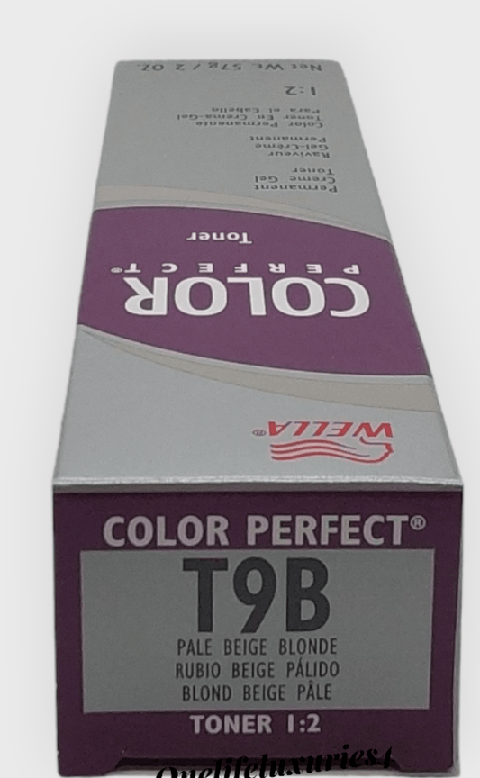 Wella Color Perfect Toner Permanent Creme Gel Toner 1:2 T9B Pale Beige Blonde - VIP Extensions