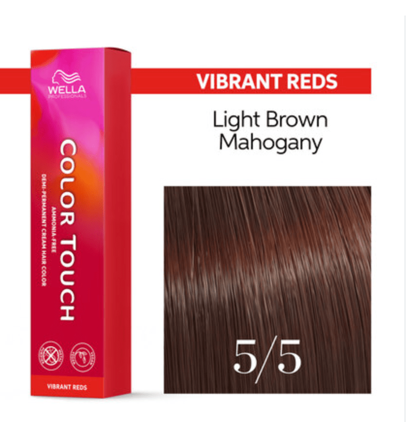 Wella Color Touch Demi-Permanent Hair Color, 2 oz - 5/5 Light Brown Red Violet