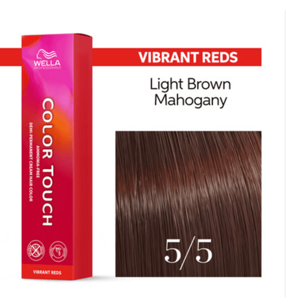 Wella Color Touch Demi-Permanent Hair Color, 2 oz - 5/5 Light Brown Red Violet