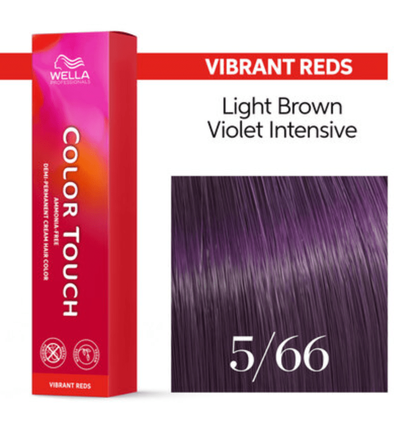 Wella Color Touch Demi-Permanent Hair Color, 2 oz - 5/66 Light Brown Intense Violet
