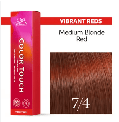 Wella Color Touch Demi-Permanent Hair Color, 2 oz - 7/4 Medium Blonde Red