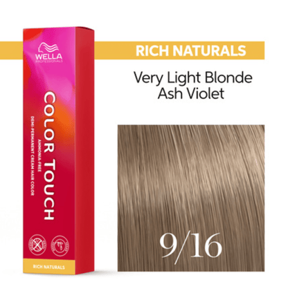 Wella Color Touch Demi-Permanent Hair Color, 2 oz - 9/16 Very Light Blonde Ash Violet