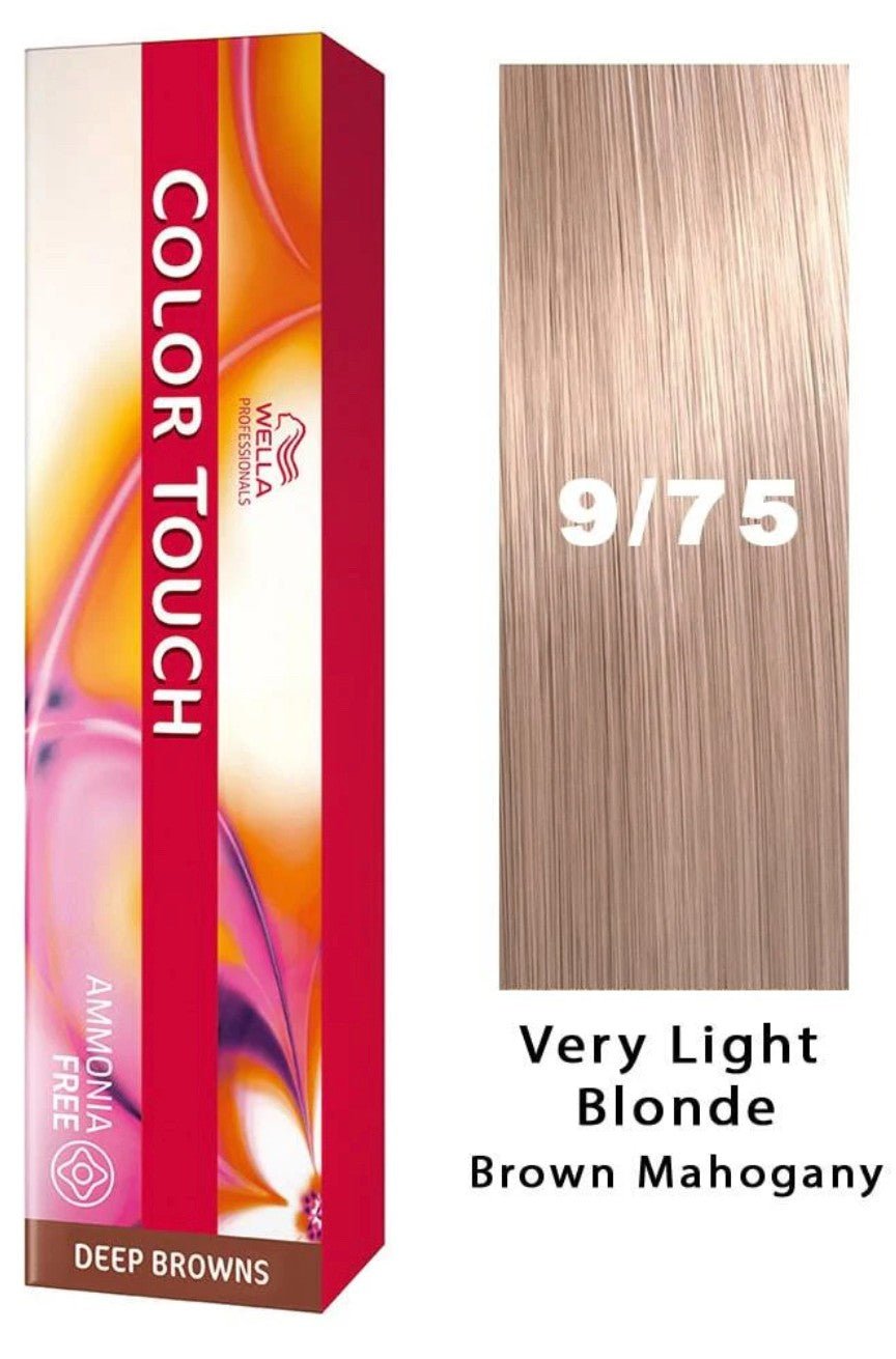 Wella Color Touch Demi-Permanent Hair Color, 2 oz - 9/75 Very Light Blonde Brown Mahogany
