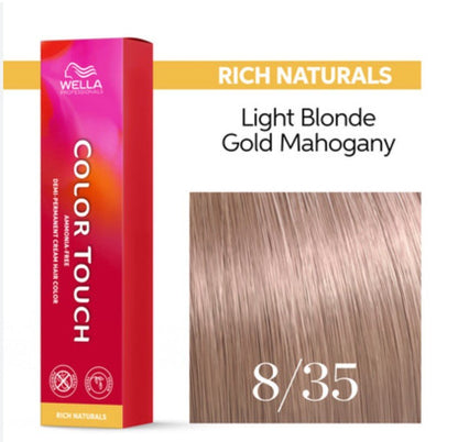 Wella Color Touch Demi-Permanent Hair Color, 2 oz - 8/35 Light Blonde