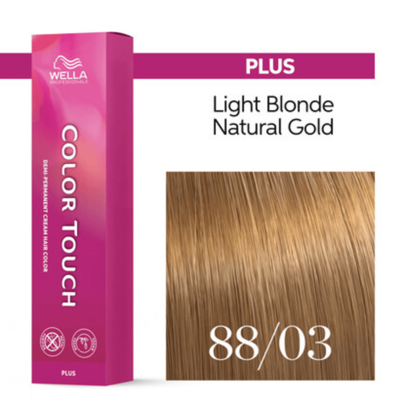 Wella Color Touch Plus Demi-Permanent Hair Color, 2 oz - 88/03 Intense Light Blonde Natural Gold
