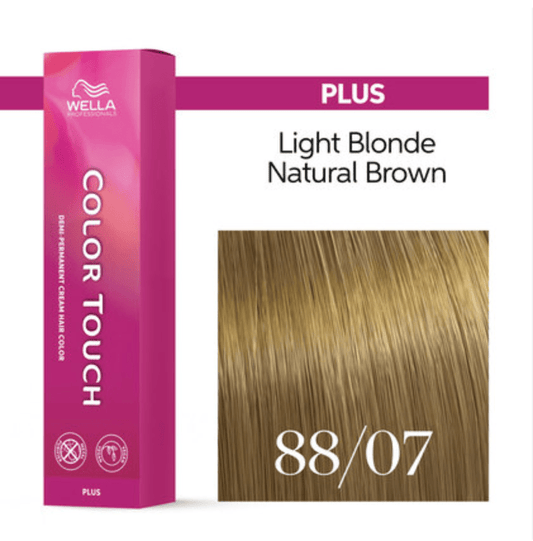 Wella Color Touch Plus Haircolor - 88/07 Intense Light Blonde/Natural Brown - VIP Extensions